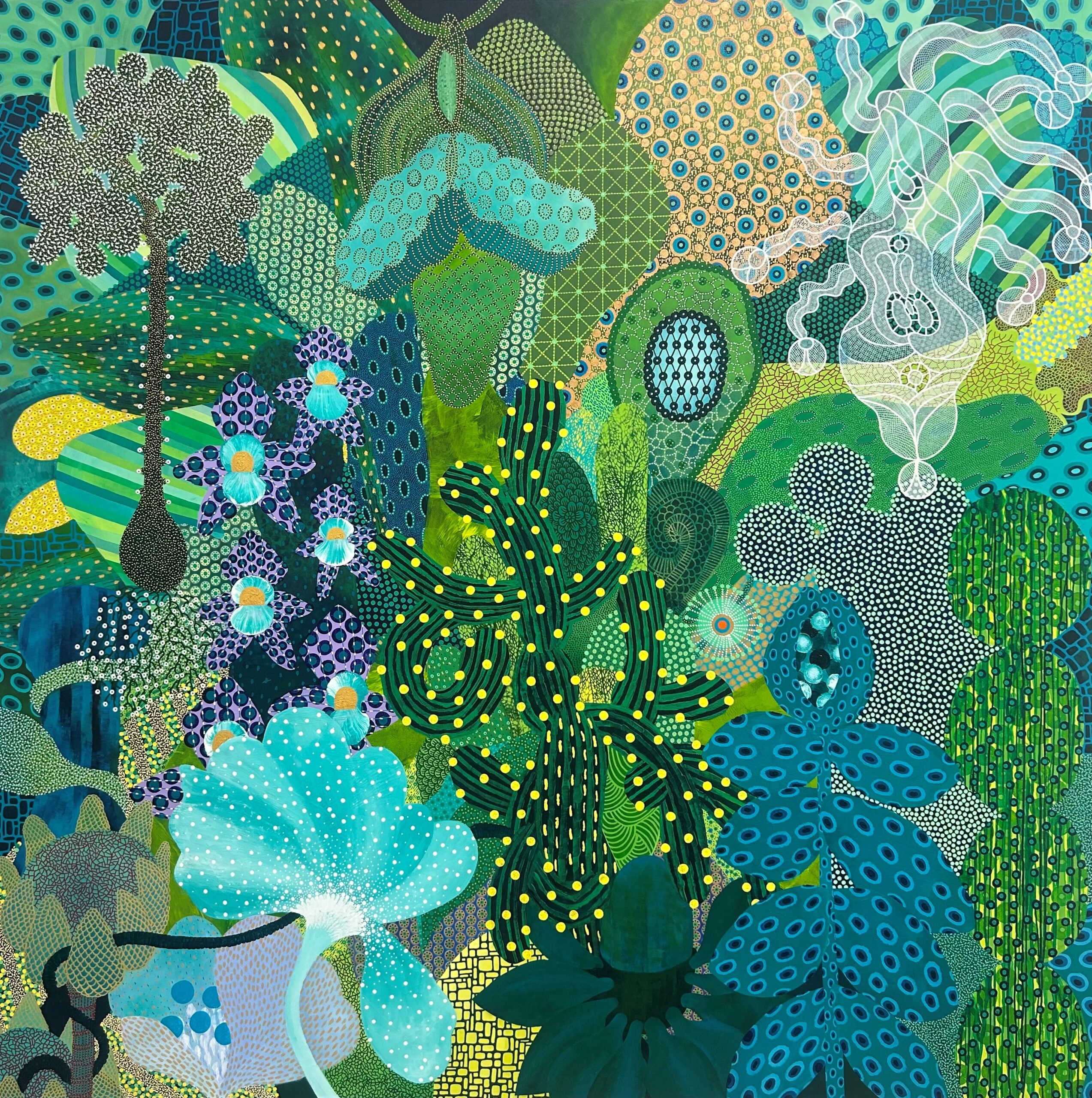 Michael McHugh, Overgrown, 2026, acrylic on canvas, 200 x 200 cm, $27,000