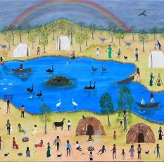 Marlene Gilson, Binbeal the Rainbow, 2023, acrylic on linen, 76 x 100 cm, $19,000
