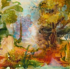 Tapestry Landscape [Gold],2026, oil on polyester,55 x 45 cm, $4,800,